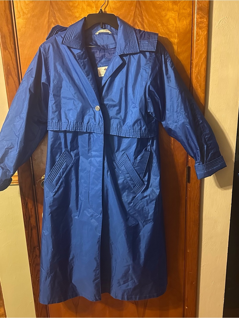 VINTAGE Worthington  essentials Blue Trench / utility / rain Coat NWOT